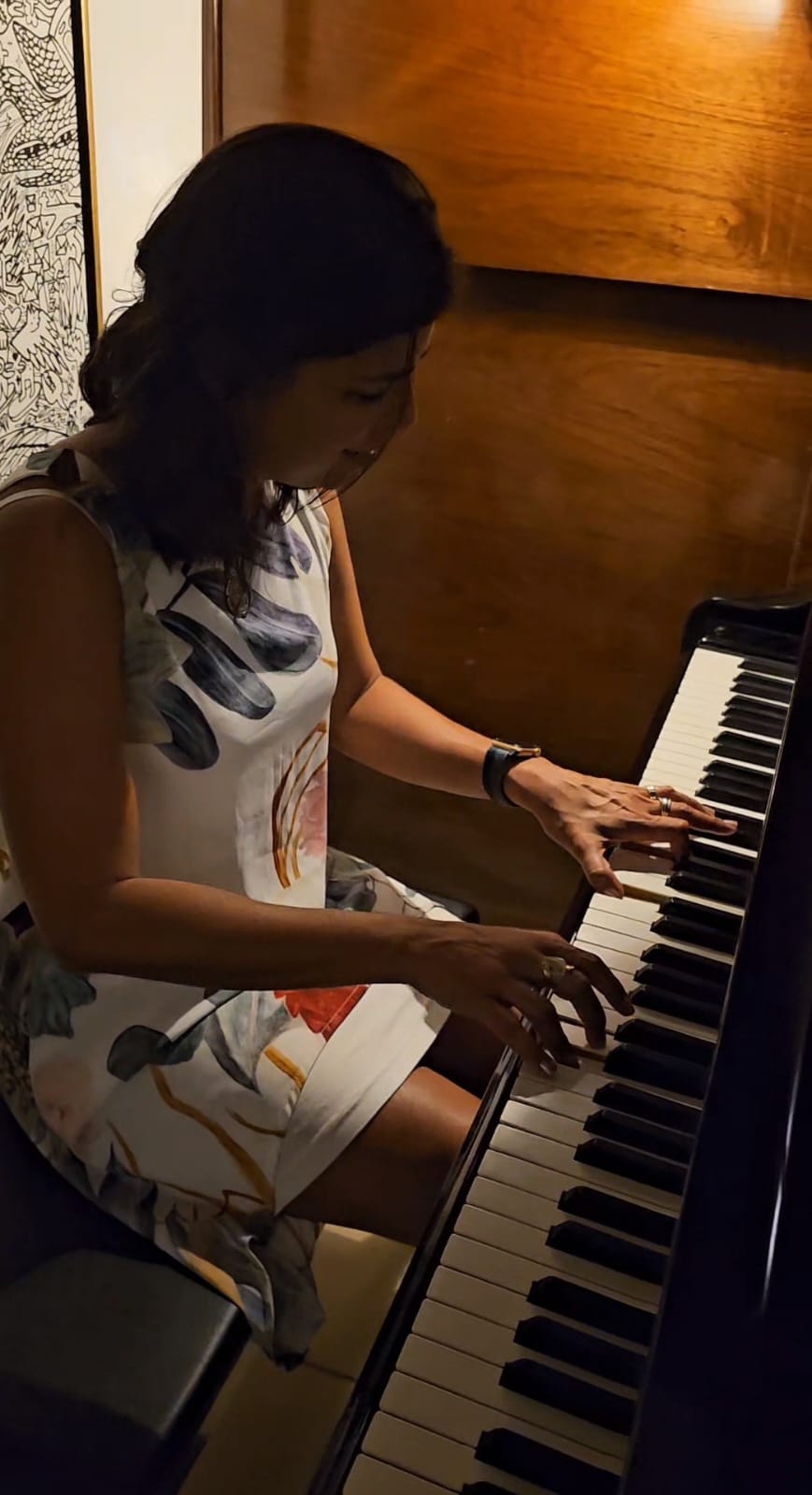 Carmen playing the piano